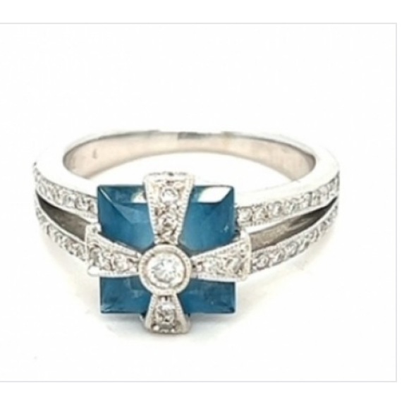 Jewelry - 2 Carat Elegant Silver Blue Topaz Gemstone Engagement Ring